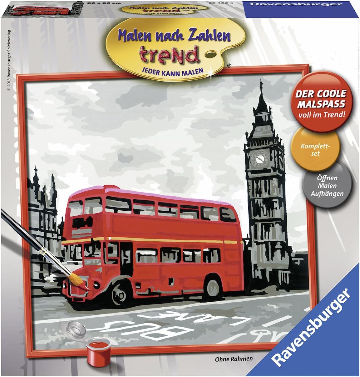 Ravensburger Malen Nach Zahlen 28460 London Perfektes Malergebnis Durch Hochwertiges Kunstlerzubehor Ohne Rahmen Amazon De Spielzeug