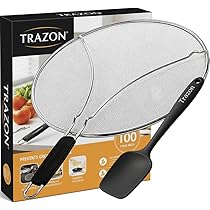 Écran anti-éclaboussures en silicone pour poêle à frire, protection contre les éclaboussures de graisse de 33 cm avec poignée pliable, protection anti- éclaboussures résistante à la chaleur pour la