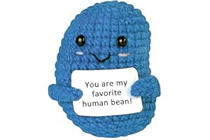 Krinisou Positive Crochet Bean, Crocheted Emotional Support Vegetable, You are My Favorite Human Bean, Mini Funny Gifts for Best Friends Wife Husband