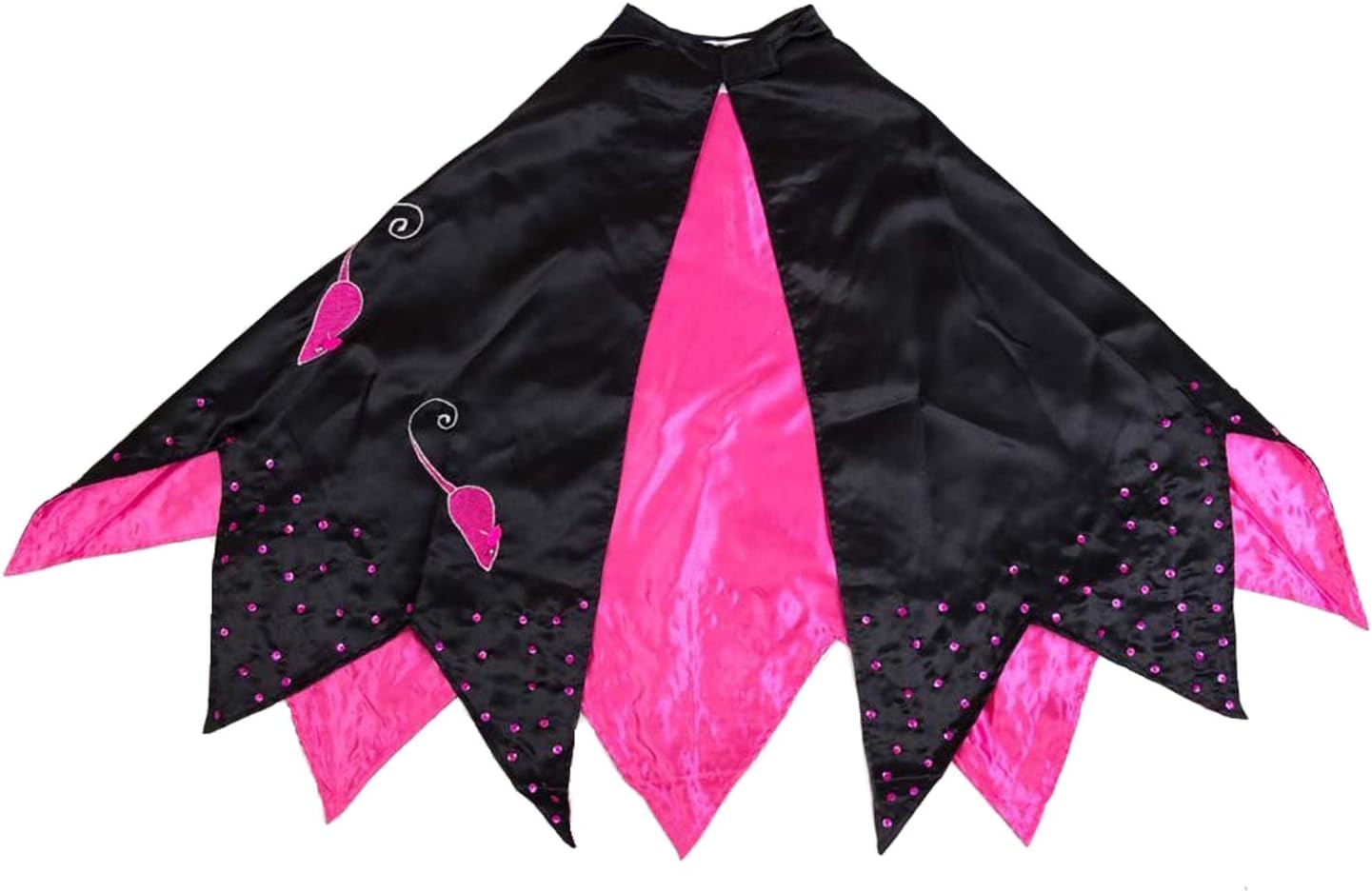 Slimy Toad Kids Black / Hot pink Mouse Witch Fancy Dress Halloween Cape (3-8 years)