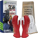 Enespro Class 0 Insulated Electrical Gloves Kit, 1000V AC/1500V DC, Size 11 | ASTM D120 and NFPA 70E Rubber Glove Set with Leather Protectors and Storage Bag for Power Crews and Utility Workers, Yellow