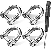 FEGVE Small Titanium Key Ring with Screw Shackle - Car Fob Keychain Heavy Duty Strong Mini Titanium D Rings -1/3 Inch/9mm (Silver 4 Pack)