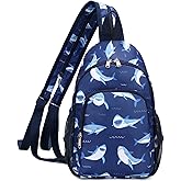 Ryushoyo Crossbody Bag Kids Sling Bag Shoulder Bag Chest Pack Small Ocean Shark Backpack Boys Travel Cycling Skating 3-8 years old Navy Blue