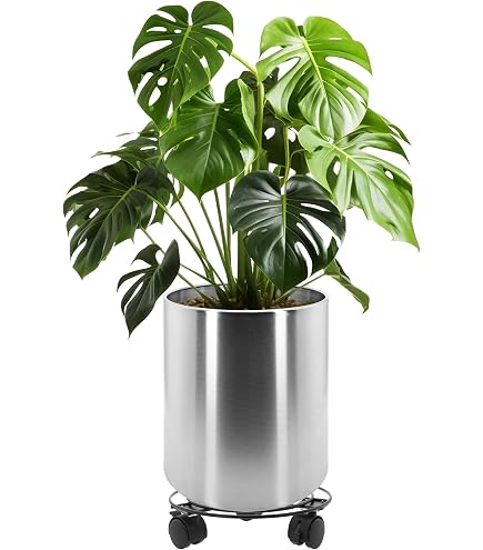 S.S PLANTS　653035 Amazon.com: NMN Designs Stainless Steel Metal Planter with Stand
