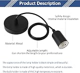 Caldarax 2 Pack E27 Pendant Light Fitting with 100cm Adjustable Cable Black view 4