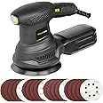 GALAX PRO 2.5A Random Orbit Sander, 300W Electric Orbital Sander with 6 Various Speeds 6000-13000RPM,4.9-Inch Palm Sander with 20PCS Sandpapers,1 dust canister,Fit for Woodworking, Sanding, Polishing…