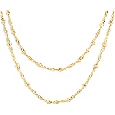 Milla Layered Necklaces for Women – 14K Gold Plated or Silver Plated Dainty Necklace Stack, Trendy Double Chain Necklace Set