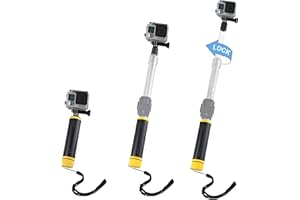 CamKix Waterproof Telescopic Pole and Floating Hand Grip in one Compatible with Gopro Hero 7, 6, 5, Session, Hero 4, Session,