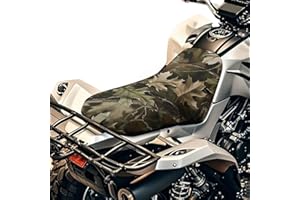 Qpednta Camo Hunting ATV Seat Cover Protector Universal 4-Wheeler Seat Cushion Covers Anti-Slip Waterproof, Fit for Most Polaris Sportsman Polaris Scrambler Honda Rancher