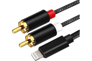 RICHUPON [Apple MFi Certified] Lightning to RCA Cable Audio Aux Adapter，2-Male Y Splitter Aux Cord Compatible with iPhone 14 13 12 11 Pro XS XR X 8 7 for Amplifier, Car, Home Theater, Speaker and More (3.9FT)