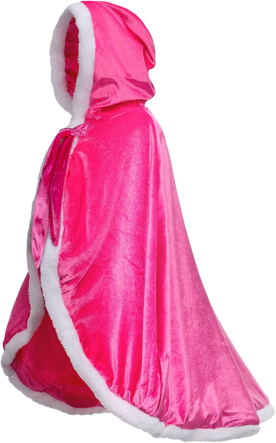 Party Chili Fur Princess Hooded Cape Cloaks Costume for Girls Dress Up 2-12 Years