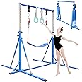 FC FUNCHEER Foldable Gymnastics Bar,5FT Horizontal bar,Adjustable Kids Training bar for Kids Ages 3-15,Kids Gymnastics bar,Triangle Stable Structure-Gym Equipment for Home