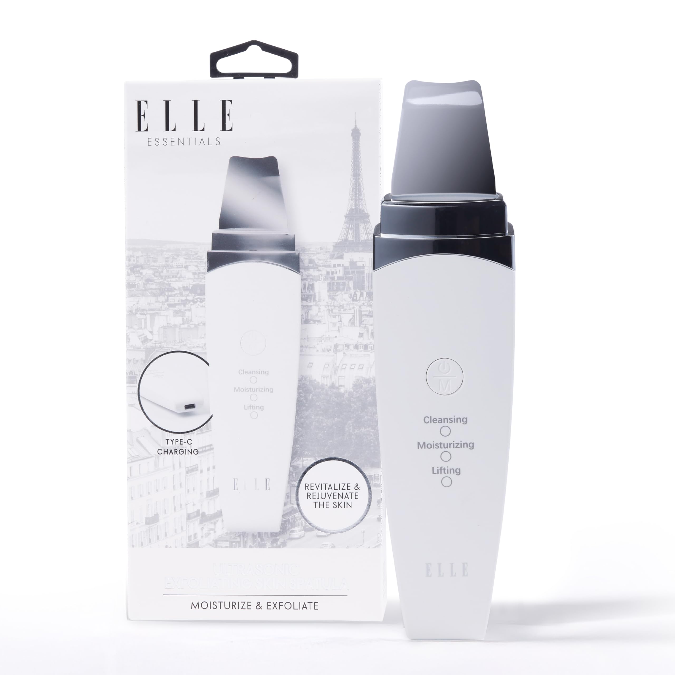 Photo 1 of Elle - Ultrasonic Exfoliating Skin Spatula, Deep Cleansing, Exfoliation, Skin Renewal (White)