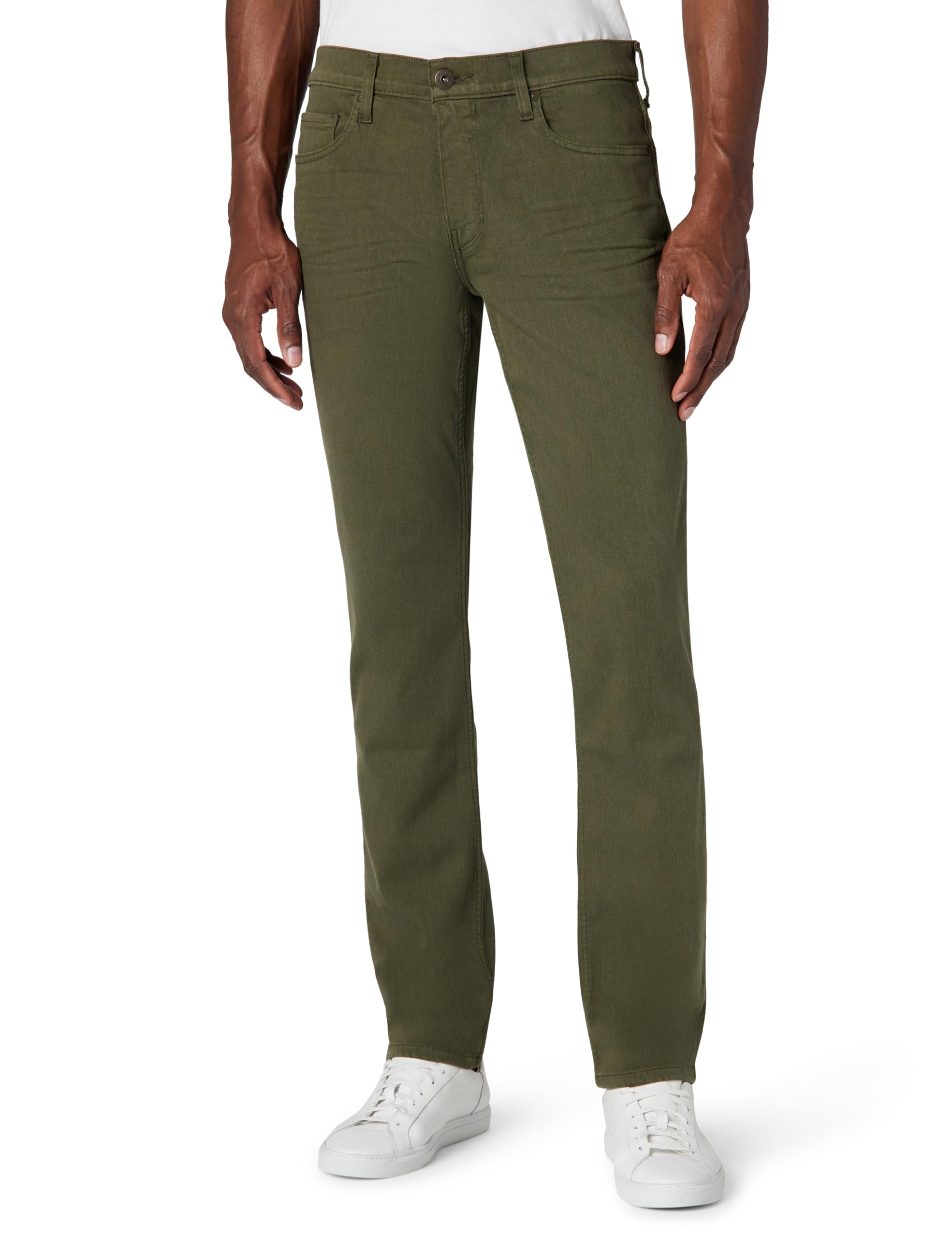 Paige Men’s Federal Transcend Slim Straight Fit Pant, Olive Branch, 30