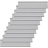10 Pack 2” x 10” Aluminum Name Plate Holders for Door or Wall, Office Wall Mount Name Plate Holder with Textured Design and Double Sided Tape, for Office, Business, Meeting Room (Silver)