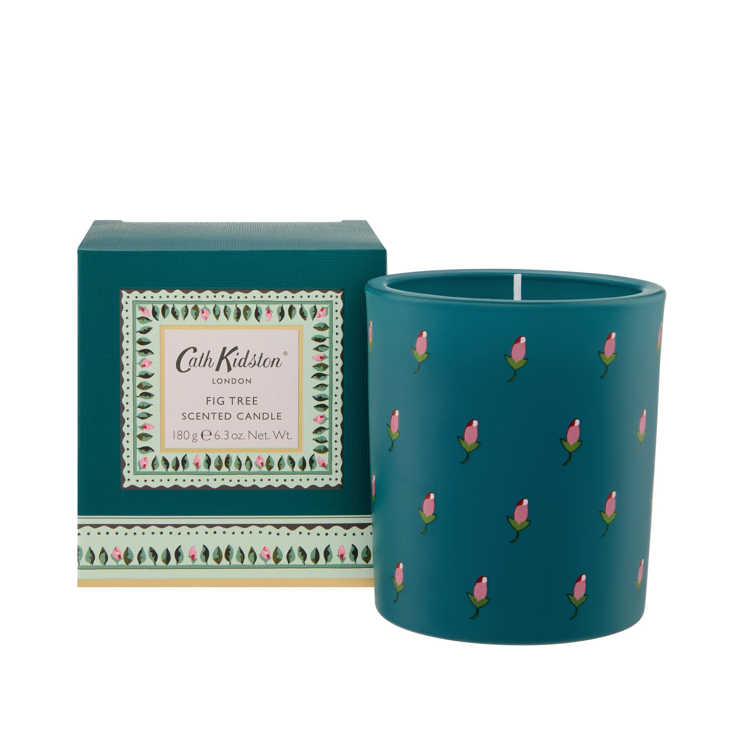 Cath Kidston Scented Candle 180g, Home Fragrance, Glass Jar, Fig Tree Scent, Burn Time 40 Hours, Vegan and Cruelty Friendly, Beauty Housewarming Gift, Christmas Stocking Filler