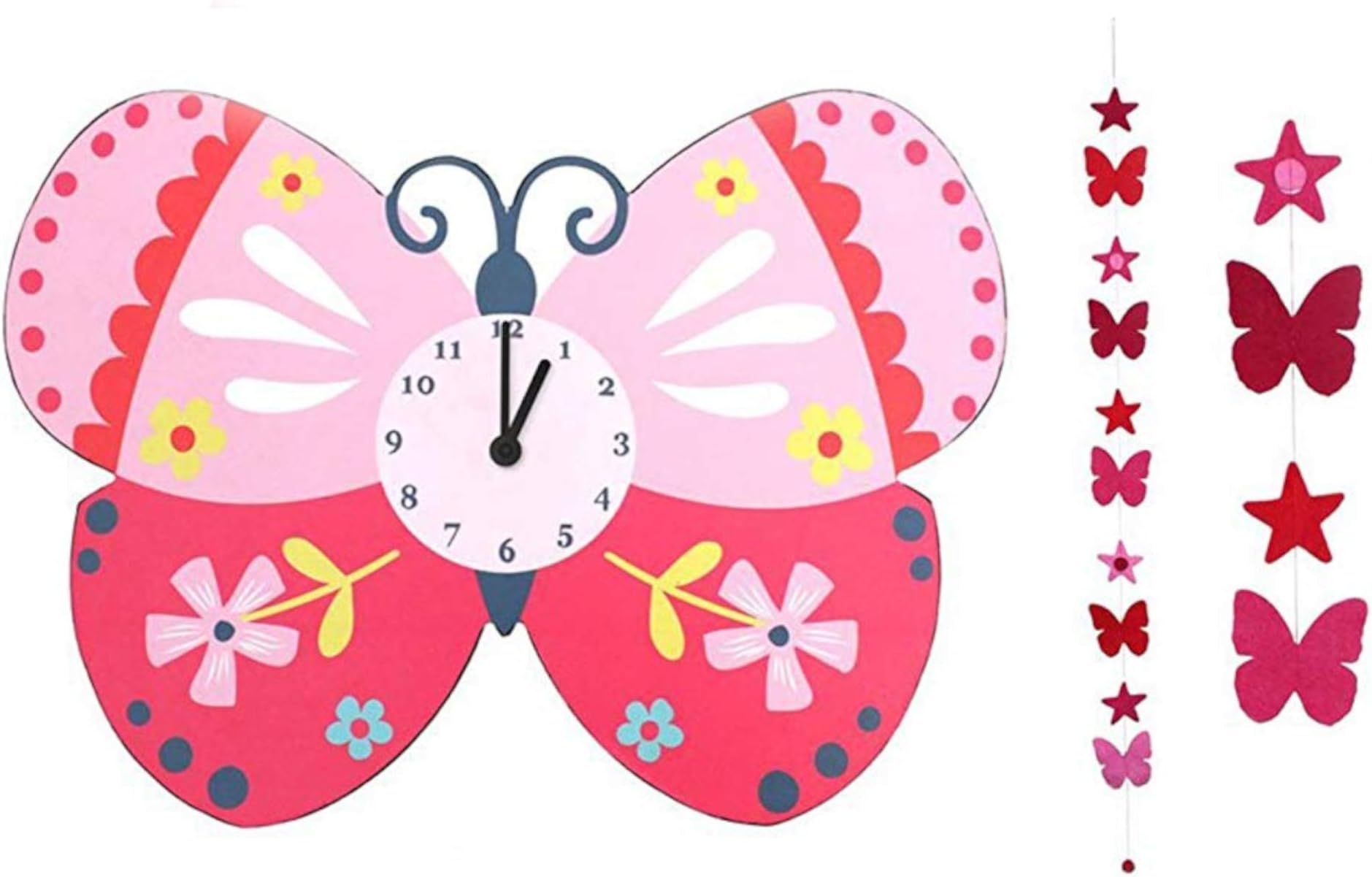Destined to Perform Butterfly Clock for Girls with Butterfly Garland – Adorable Butterfly Gift Items