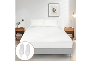 ESTINGO Heated Mattress Pad King Size Dual Control, Electric Mattress Pad King, 78" x 80", Fast Heating Bed Warmer with 4 Heating Levels & 10 Hour Auto Off, Fit Up to 17" Deep Pocket, Machine Washable
