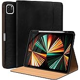 Leather Cases for IPad Pro 12.9 Case 6th/5th/4th/3rd Generation - Protective Multi-Angle Folio with Pencil Holder & Pocket - Auto Wake/Sleep, Premium PU Leather Cover - Black