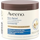 Aveeno Skin Relief Moisturizing Cream, Body Lotion, Shea Butter, Oat Extract, Extra Dry Skin Moisturizer, Fragrance Free, 306