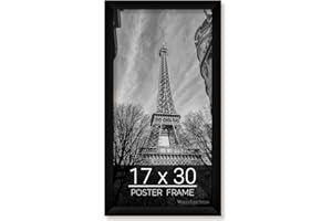 wallsthatspeak 17x30 Black Picture Frame for Puzzles Posters Photos or Artwork