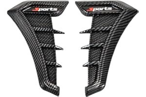 GENERIC Air Flow Intake Hole Grille ，Universal Car Fender Side Vents, Side Marker Air Wing Vent Trim Cover ， Fender Decorative Spoiler。The Whole Back is Double-Sided Glue (Carbon Fiber Black)
