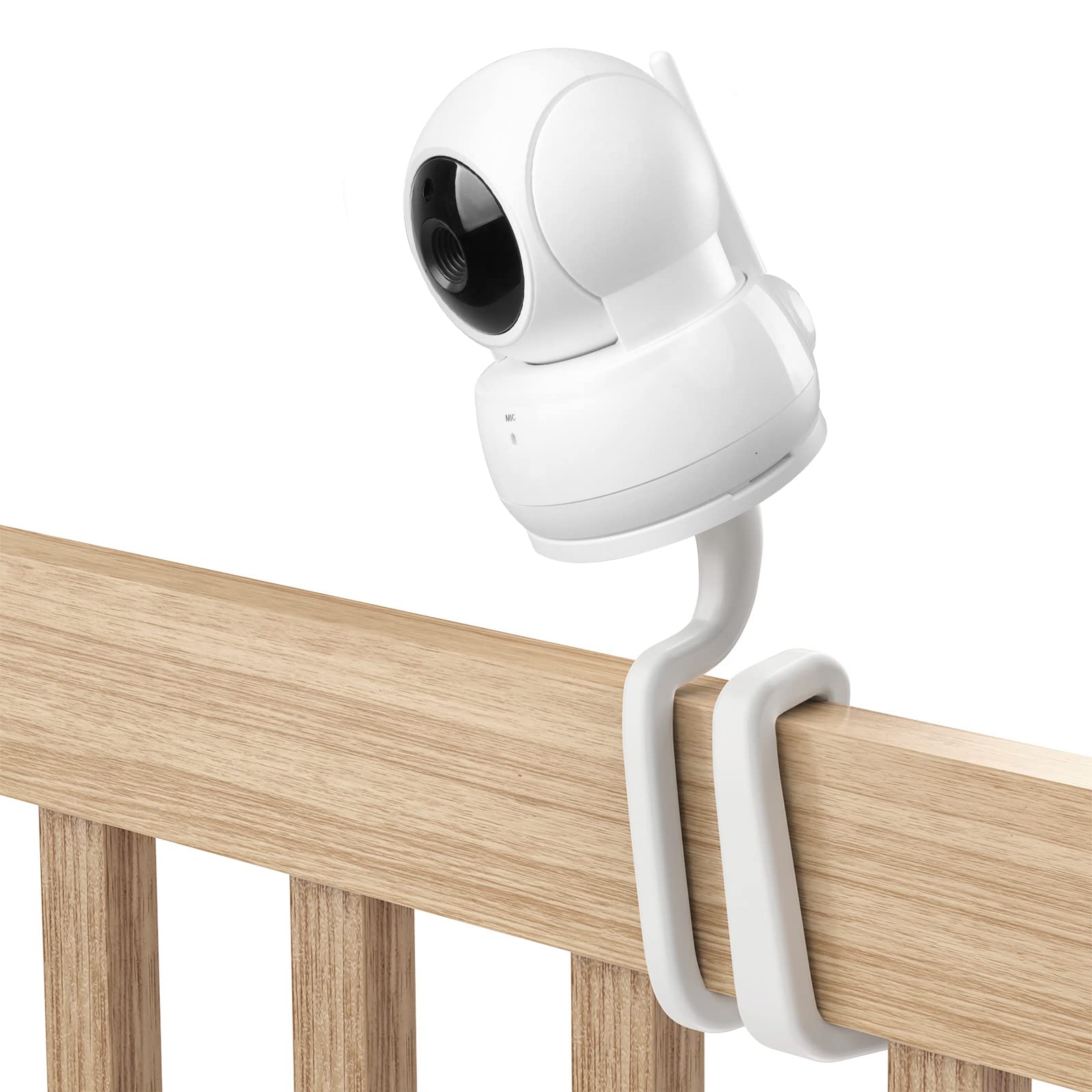 HOLACA Flexible Rotating Mount Compatible with VTech VM923/924 Baby Monitor without Tools or Wall Damage - White (Flexible Mount)