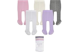 LA ACTIVE Baby Girls Tights - Cozy Warm Cotton Winter Tights Toddler Infant Newborn Kids Stockings Non-Skid Grip