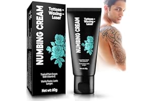 Tattoo Numbing Cream, Numbing Cream Extra Strength, Long Lasting Deep Absorption, with Natural Mint & Aloe Vera 1.7oz