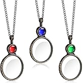 Remerry 3 Pcs Magnifying Glass Necklace for Women 10x Magnifying Monocle Necklace Pendant Vintage Reading Magnifier Lens for Book Newspaper Reading Classroom Gift Crafts Needlework Jewelry Accessory