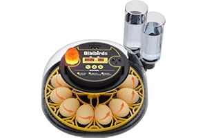 BIBIBIRDS Egg Incubator with Automatic Egg Turning and Humidity, Egg Tester Candler, Air Vent, 12eggs, Auto Water Fill,Hatchi