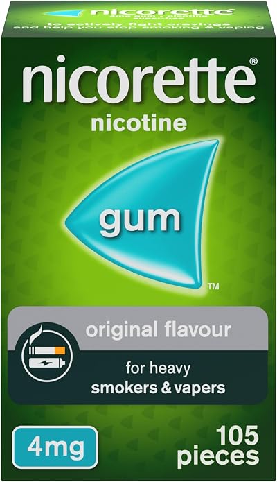 Nicorette 4mg Gum Original Flavour 105 Pieces Nicotine Replacement Therapy