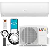 COSTWAY 11500 BTU Mini Split Air Conditioner, 115V 17 SEER2 Wifi Enabled Inverter Air Conditioner & Heater Pump System Cools 