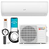 COSTWAY 11500 BTU Mini Split Air Conditioner, 115V 17 SEER2 Wifi Enabled Inverter Air Conditioner & Heater Pump System Cools Up to 750 Sq. Ft, Compatible with Alexa, w/Installation Kit