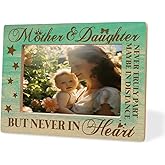 XHWLYN Wooden Photo Frame Mothers And Daughters Never Truly Part Decor Gift For Mom From Daughter Family Photos Frames Table Decoration Thanksgiving & Christmas Gifts Mothers Day Gift 8X6 Inches