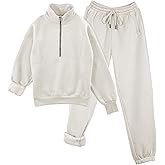 TAQCUX Womens Sweatsuits Fleece Lined Jogging Sweatpants and Half Zip Sweatshirts 2 Piece Matching Sweat Sets