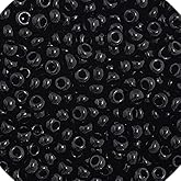 Czech Glass Seed Beads 11/0 Opaque Black - 23Gram Vial of DIY Jewelry Making Beads Preciosa (Jablonex)