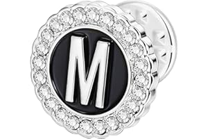 HAWSON Initial A-Z Lapel Pins, Personalized 18K Gold/Silver Brooch Pin Tie Tacks for Suits, Neckties, Hats, Men & Women