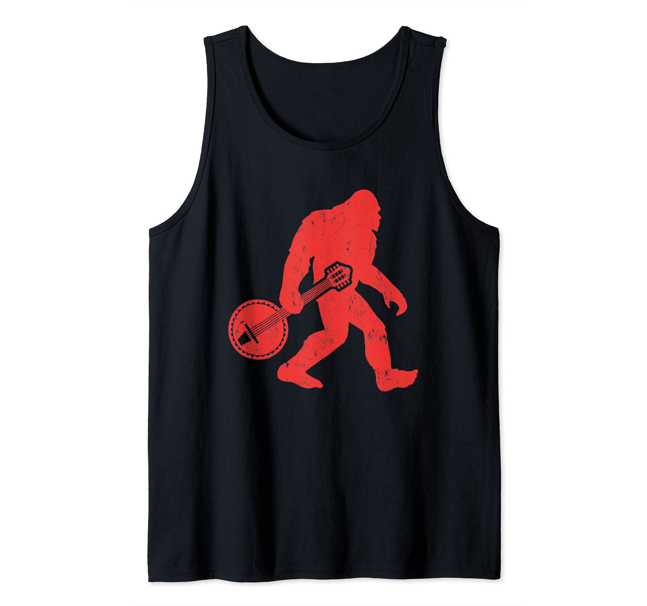 Bigfoot Banjo Player Squatch Banjo Guitar Tank Top