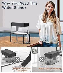 Water Filter Dispenser Stand with Drip Tray