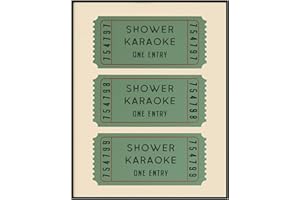 JAPREX Shower Karaoke Print Funny Bathroom Poster Retro Ticket Print Funky Wall Art Trendy Bathroom Print College Apartment Preppy Girly Vintage Trendy Home Decor, Unframed (11 x 14 inch)
