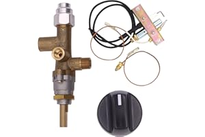 METER STAR Propane Fire Pit Main Control Brass Safety Valve,Gas Room Heater Pilot Burner Assembly Parts Thermocouple Safety Device Ignition Component Pilot Assembly Kit