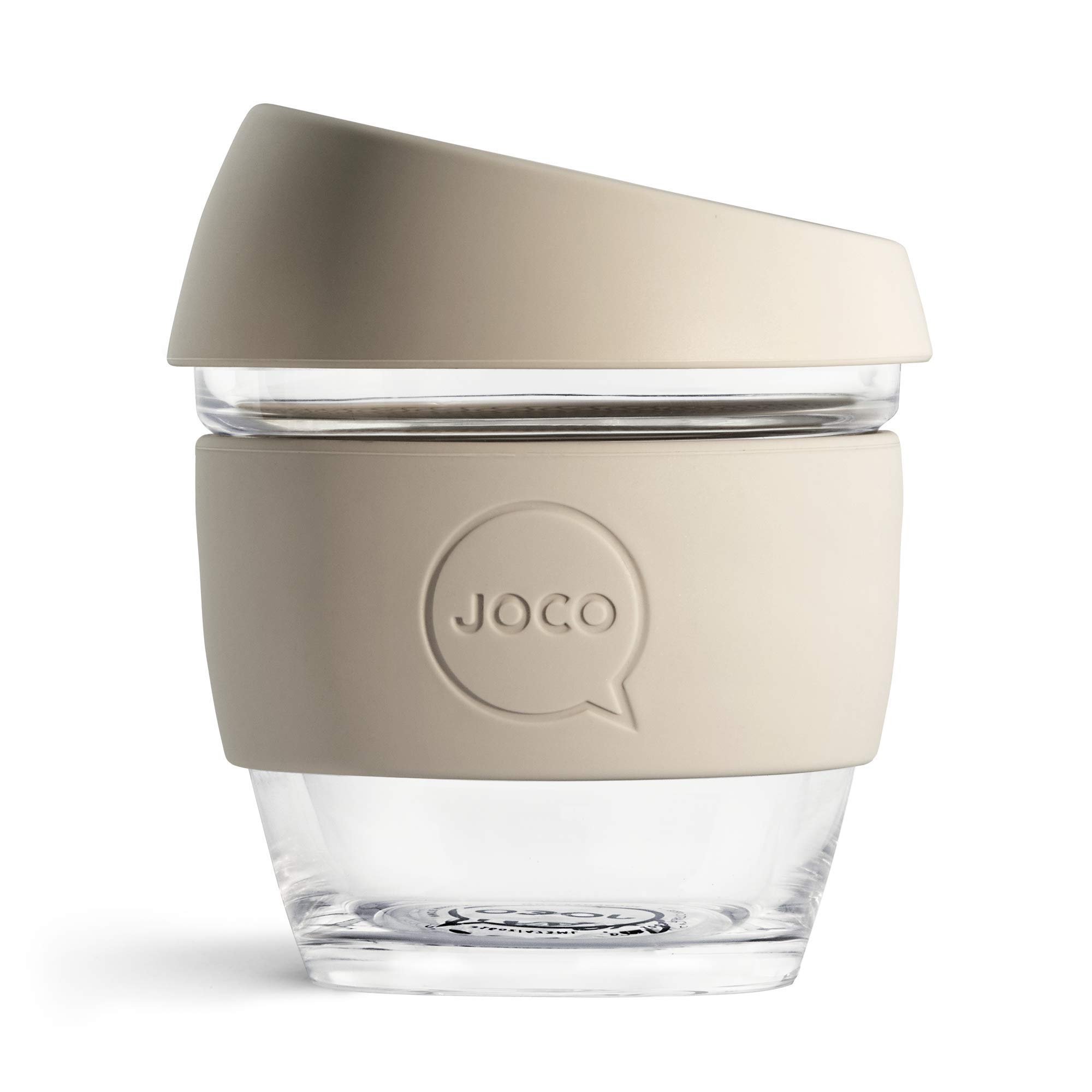 JOCO Glass Reusable Coffee Cup (Sandstone, 8 oz)