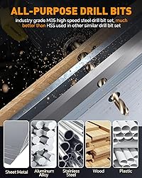 COMOWARE 15Pcs Drill Bit Set (1/16"-3/8"), M35 HSS
