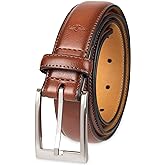 Dockers Men's 1 3/8 in. Feather-Edge Belt with Two-Row Stitching, Tan, Small (30-32)