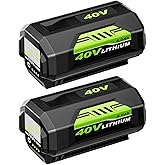 Coraybat 2 Pack 40V 6.0Ah Replacement for Ryobi 40V Battery OP4060A1 0P40601 0P4075A OP4050A OP4026A OP40201 0P4040 0P401 Lithium-lon Compatible with Ryobi 40 Volt Cordless Power Tool