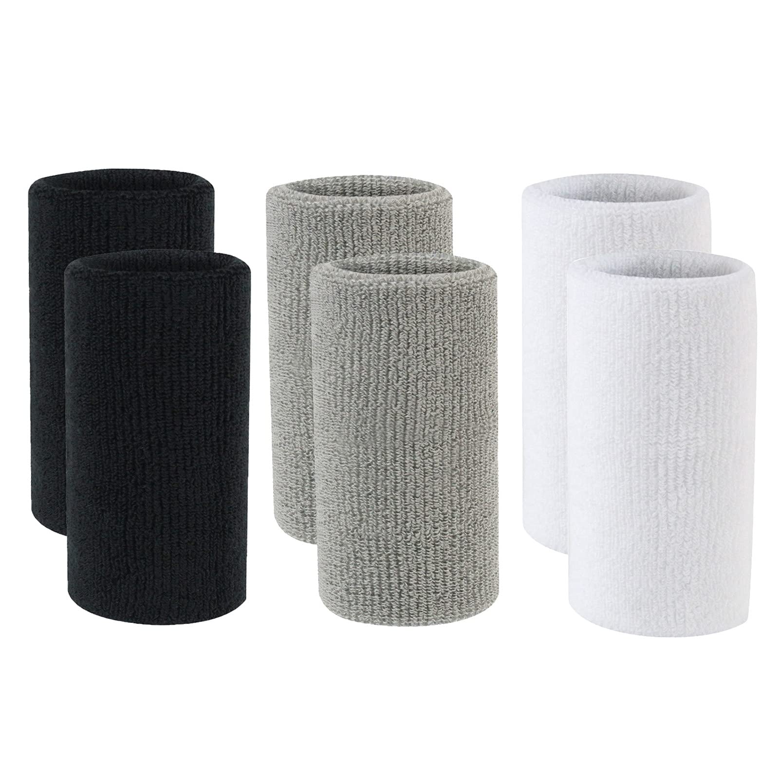 Golden Apple 3 Pairs Men Women Sports Wrist Sweatband Yoga Tennis Squash Badminton GYM Basketball Wristband 15X8cm