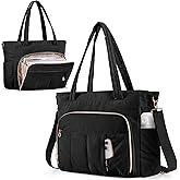 Marscamd Teacher Tote Bag for Work with Accordion Pockets & Crossbody Strap, Large Laptop Tote for School