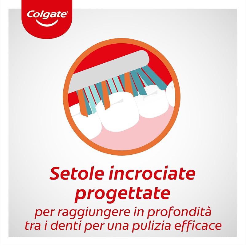 Spazzolino Zig Zag Medio Confezione da 12 spazzolini I Setole Incrociate con Diverse Angolazioni | Pulizia Profonda e Delicata