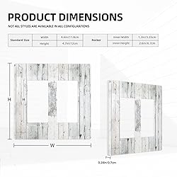 Grey White Wood 2 Gang Double Rocker/Decor Light
